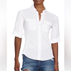 SHEER SLUB SIDE PANEL SHIRT.  James perse.